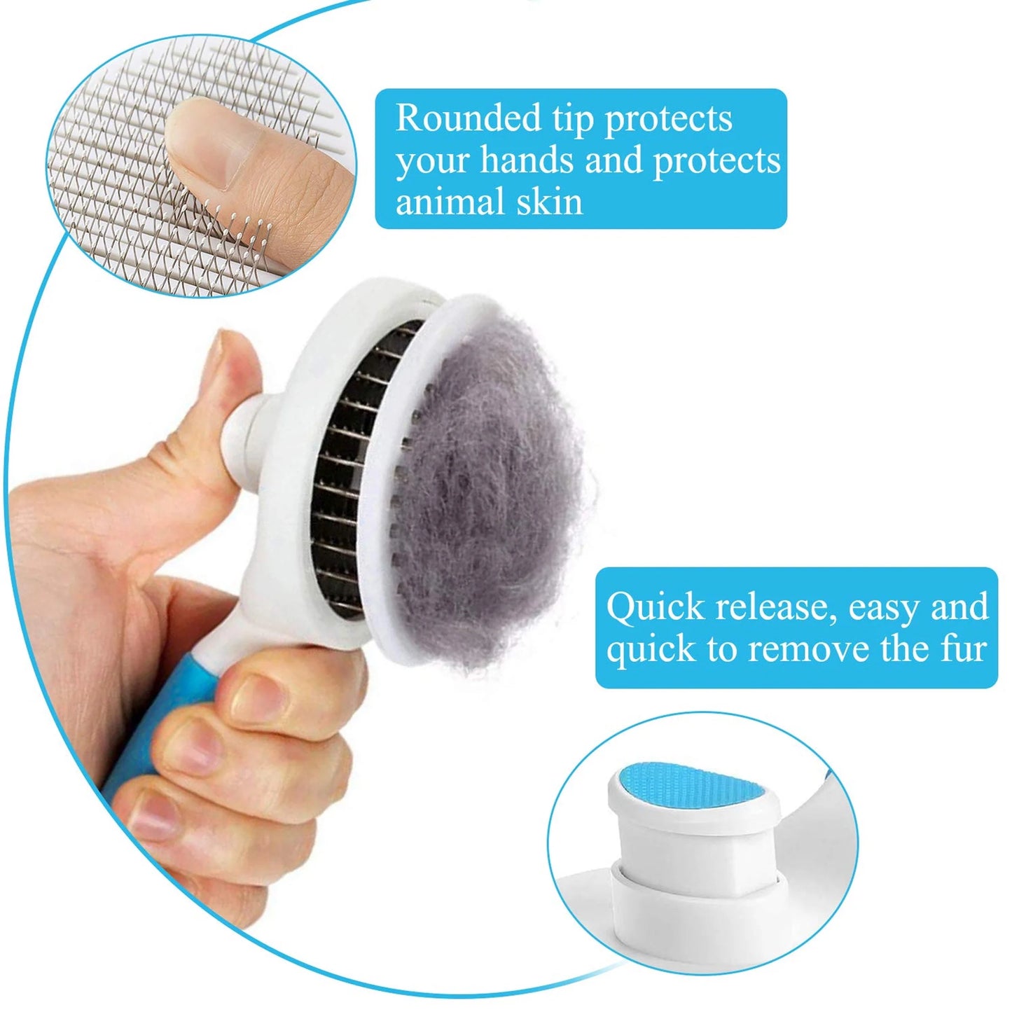 Cat and Dog Brush, Self Cleaning Grooming Brush - for Shedding and Grooming - Our Pet Brushes Are Suitable for Dogs and Cats All Hair Lengths