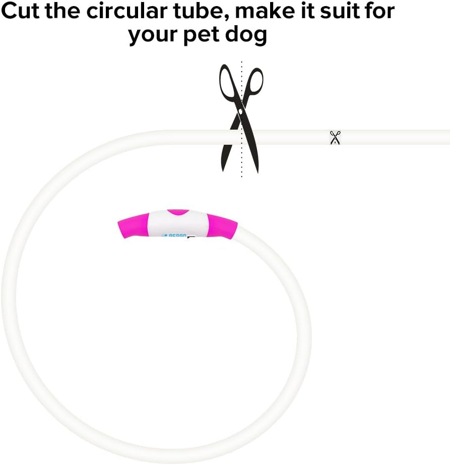 Led Dog Collar, Usb Rechargeable, Glowing Pet Dog Collar for Night Safety, Fashion Light up Collar for Small Medium Large Dogs (Candy Pink)